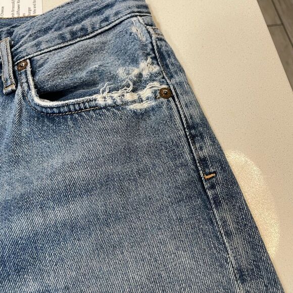 AGOLDE Riley Light Wash Distressed Straight Leg Jeans size 25. - Picture 12 of 12